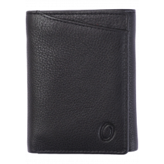 Trifold Wallet Men - Genuine Leather Wallet - Black Wallet - Compact Wallet - 4199 Oxhide