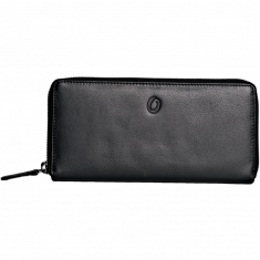 Zip Around Wallet Women - Lady Long Wallet - real Leather Wallet for Women - Oxhide Black J0051 India