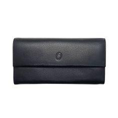 Lady Long Wallet Black - real Leather Wallet for Women - Lady Wallet Branded - Oxhide J0016 Black