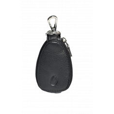 Oxhide Car Keys Pouch Oval - Top Grain Leather - J0058 - Black